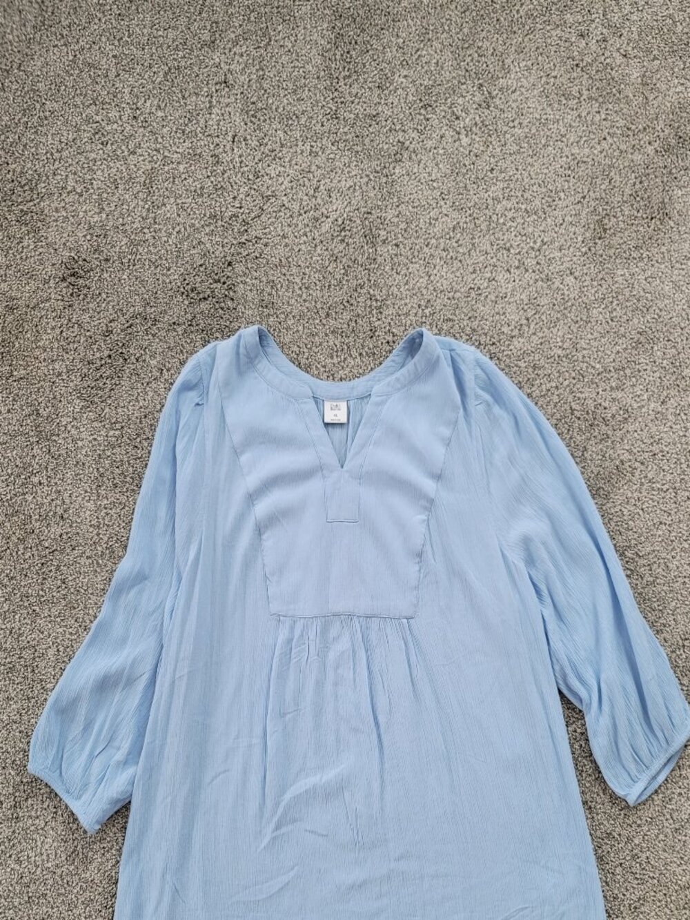 Croft & Barrow Women's Peasant Top Light Blue X-Large 3/4 Sleeves - Picture 5 of 12